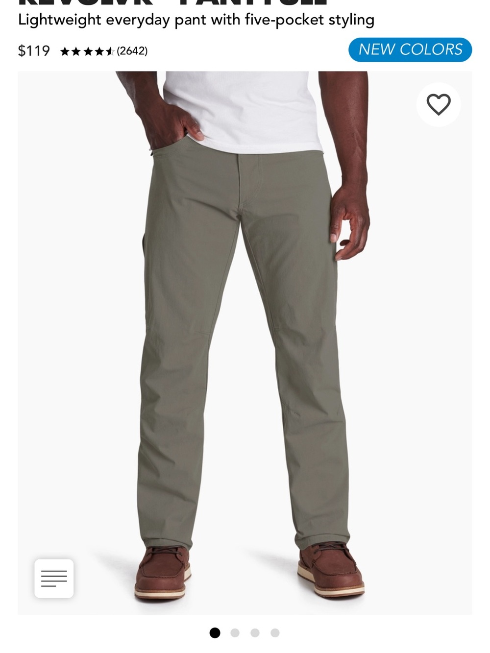 Kuhl Men's Revolver Men’s 38x32 Pant Color Khaki
